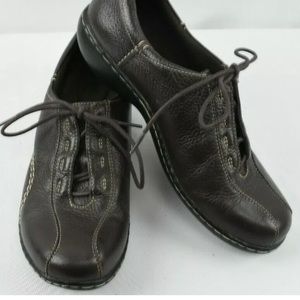 Clarks Womens Lace Up Casual Tennis Shoes Size 7.5 M  Dark Brown